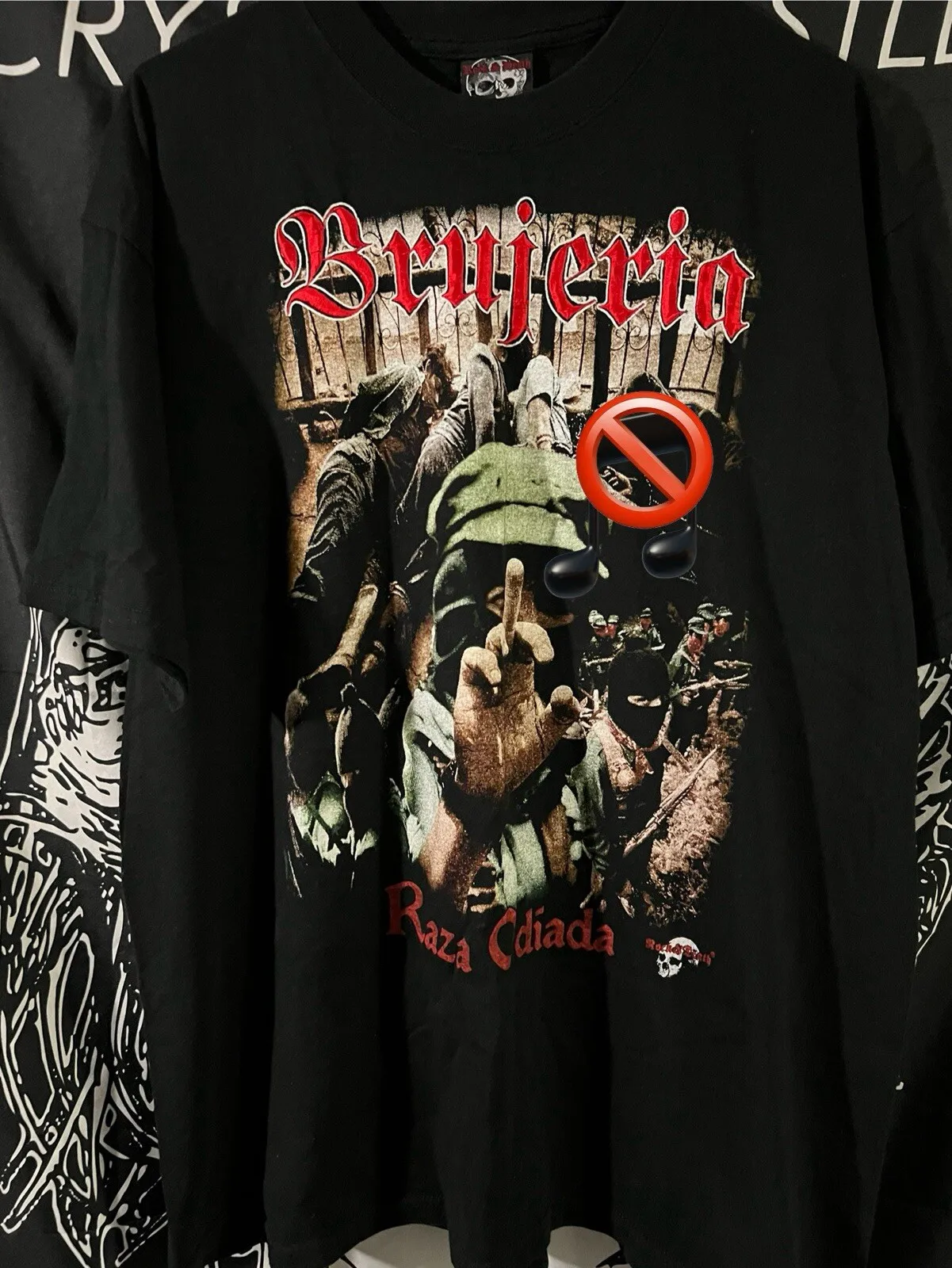 Vintage Brujeria Raza Odiada Camisa Tamaño XL Death Metal Grindcore México EZLN Camisetas de algodón para hombres Camisetas de algodón para hombres