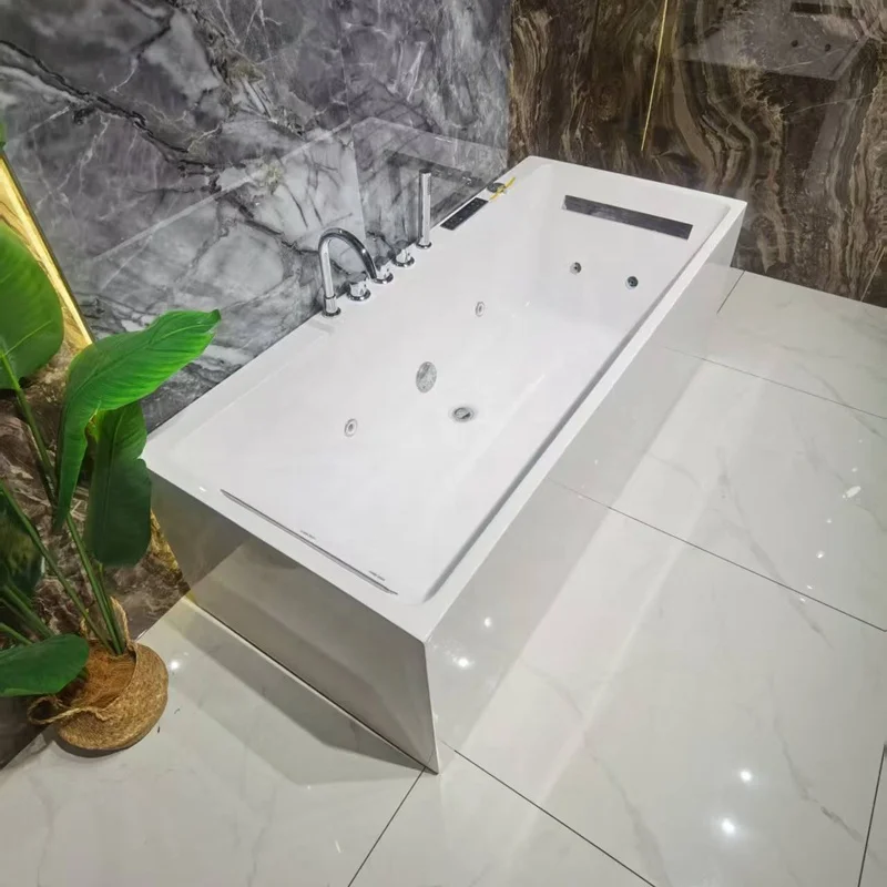 &c Acrylic Bathtub Bubble Bath Waterfall Whirlpool Massage Eco-Friendly Control Panel Indoor Spa for Hotel Villa Factory Sale