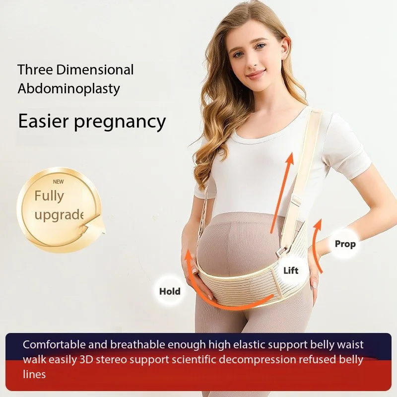 mulheres-gravidas-suporte-barriga-banda-bege-roupas-cinto-ajustavel-cintura-cuidados-maternidade-abdomen-cinta-protetor-gravidez