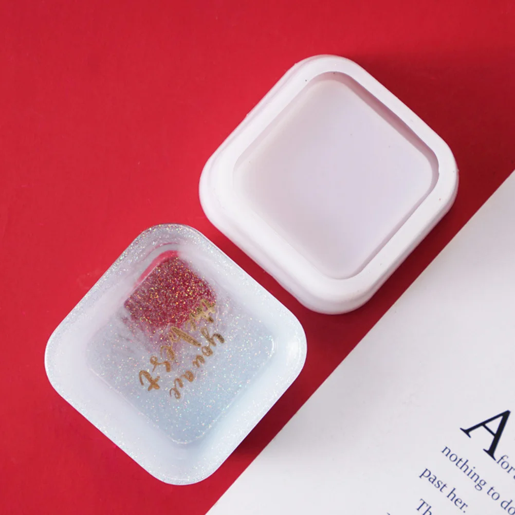 2 قطعة قالب سيليكون مربع الحب لتقوم بها بنفسك الحرفية صنع راتنجات الايبوكسي الفن كريستال بالتنقيط صينية لوحة قالب الملحقات الحرفية #2