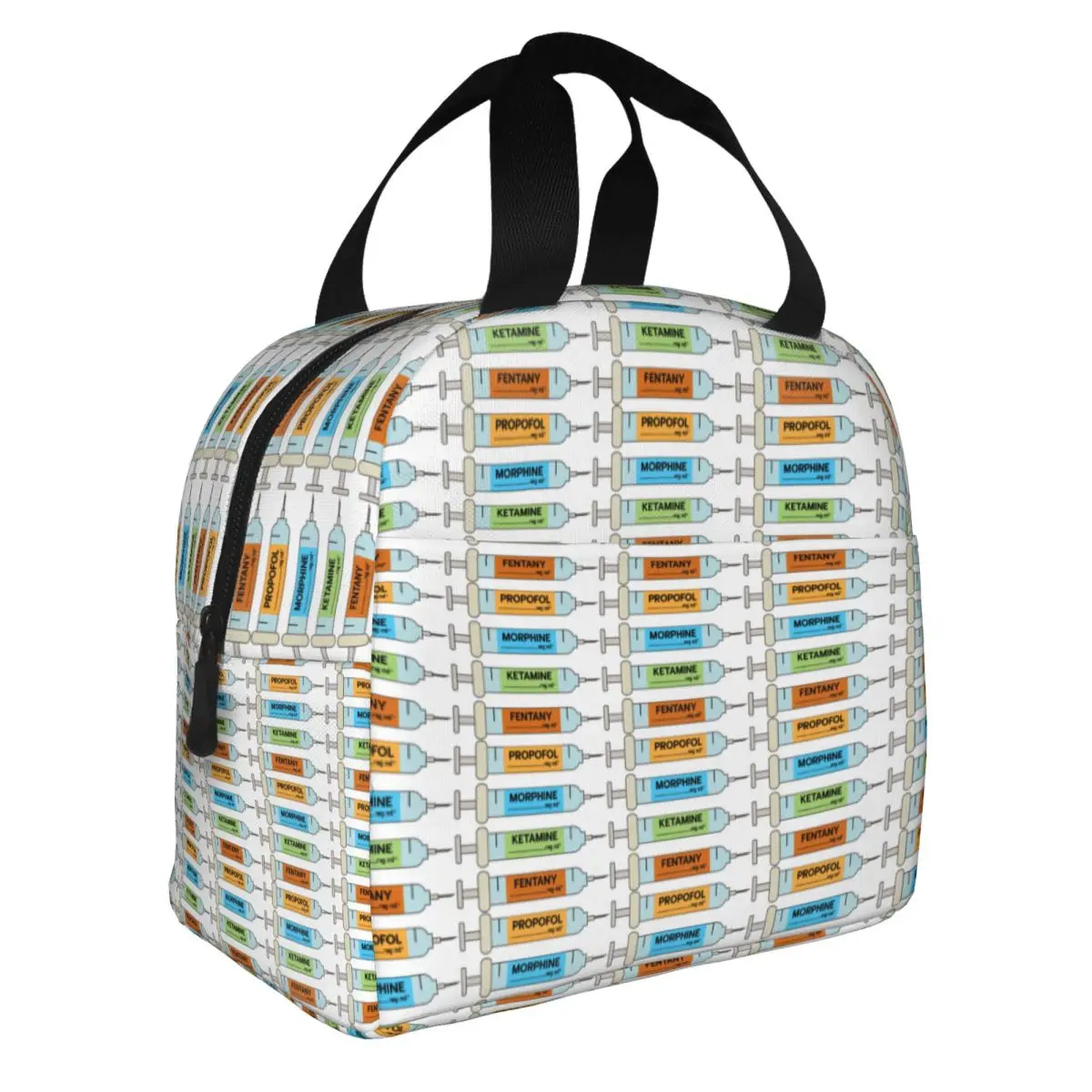 Anesthesia Drugs Syringe Labels Lunch Bag Men Women Cooler Thermal Insulated Lunch Box for School