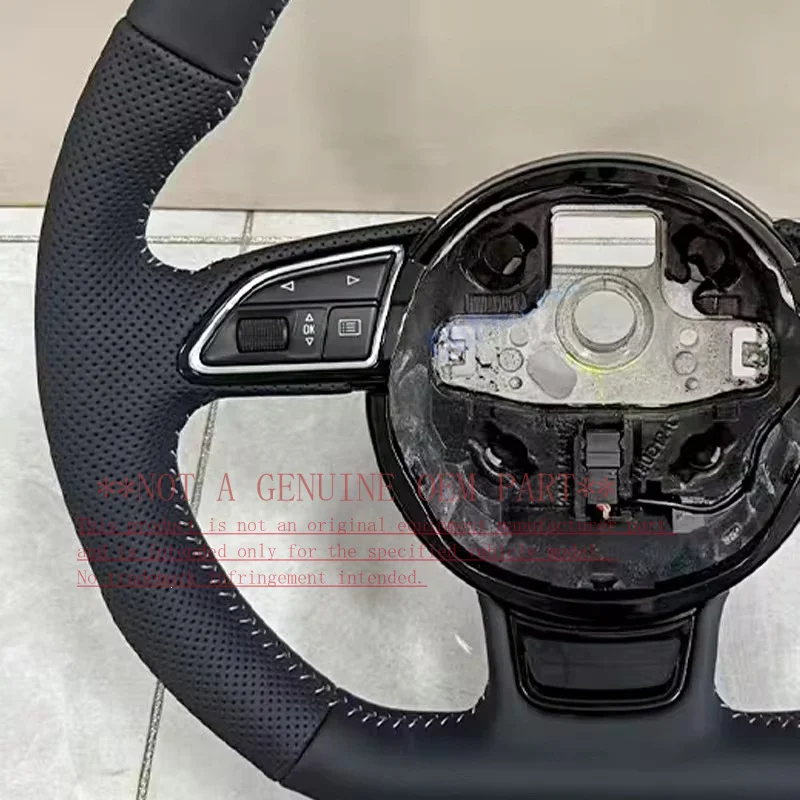For Audi Upgrade Perforated Multi Function Steering Wheel Horn Cover For A3 A4 A5 A6 A7 Q3 Q5 Q7