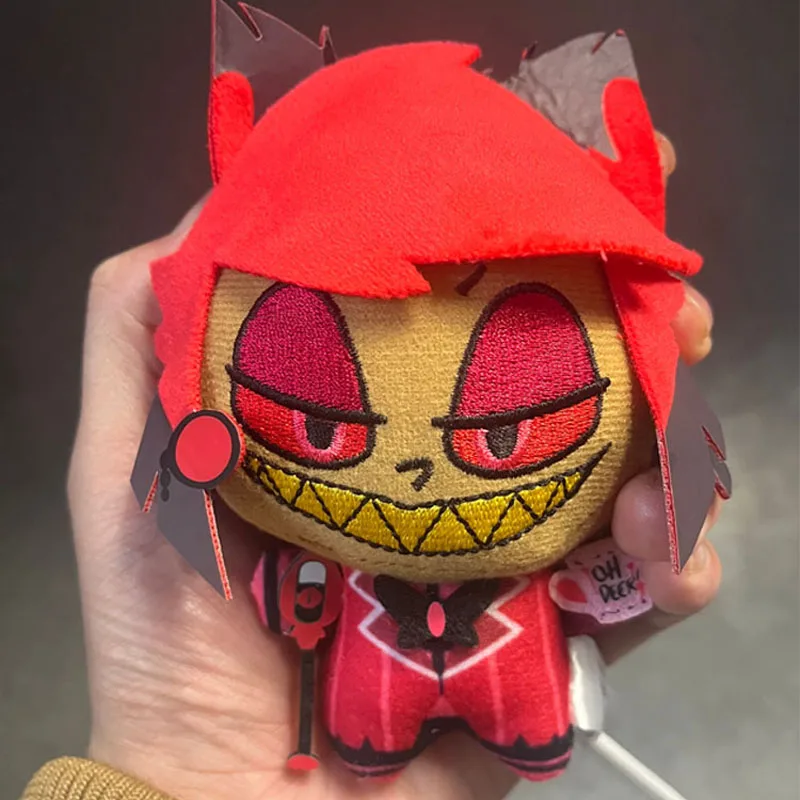 11cm Hazbin Hotel Alastor Anime Game Peripherals Soft Plush Stuffed Doll Ornament Toy Fans Gift Replica Edition Not Genuine