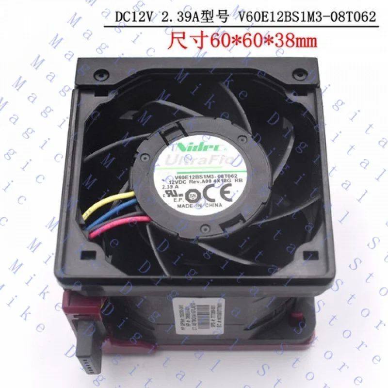H   V60E12BS1M3-08T062 Violent Server Fan 6038 6CM 12V 2.39A for hp Server Fan