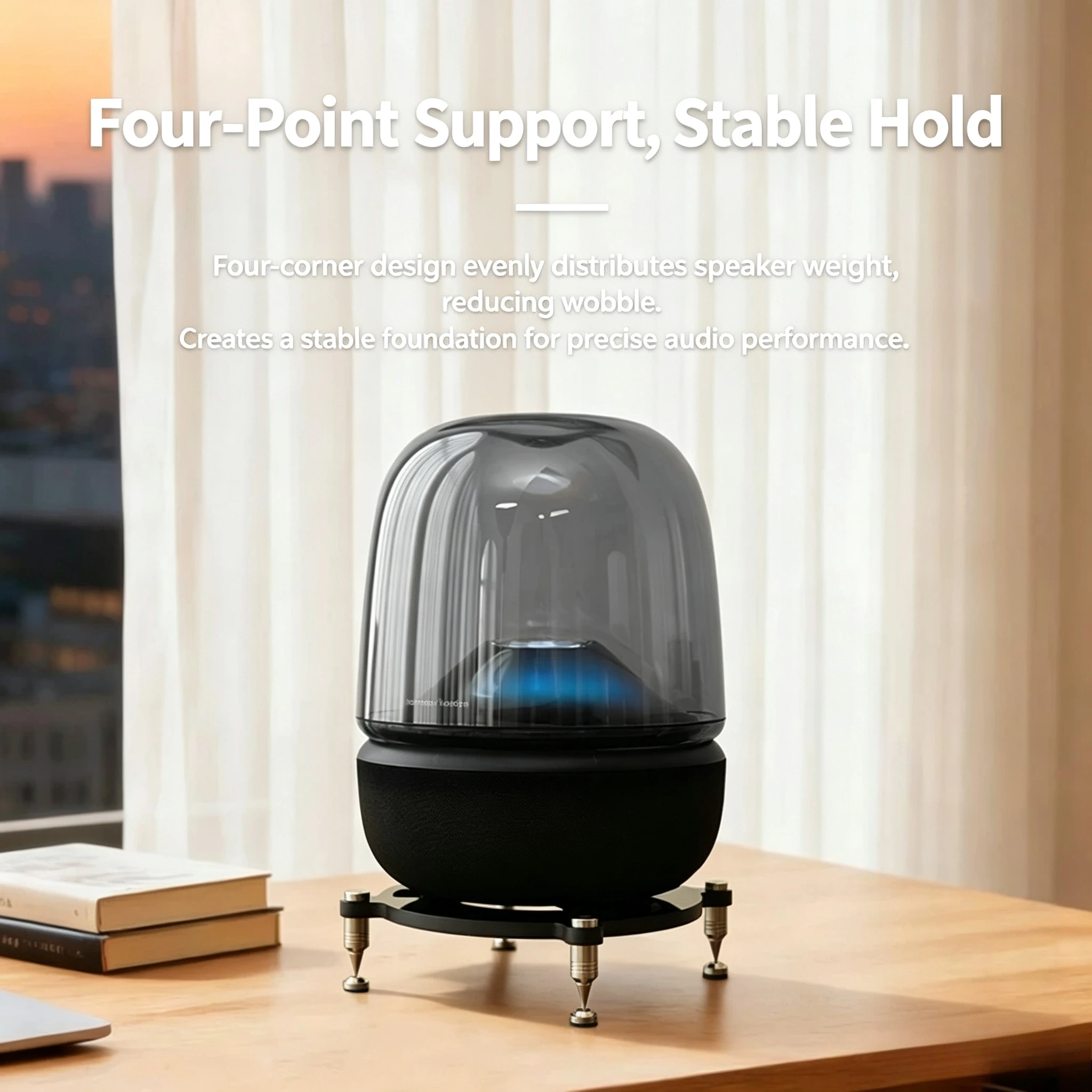 Speaker Isolation Stand, Desktop Shock Absorption Base for Harman Kardon Crystal 3/4/5 Series, HiFi Vibration Damping Base