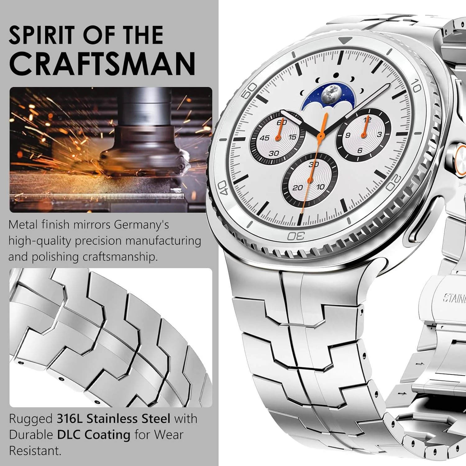 Armor Metal Strap For Samsung Galaxy Watch 8 classic 46mm 44mm 40mm Stainless steel Bracelet correa pulseira Galaxy Watch 8 band