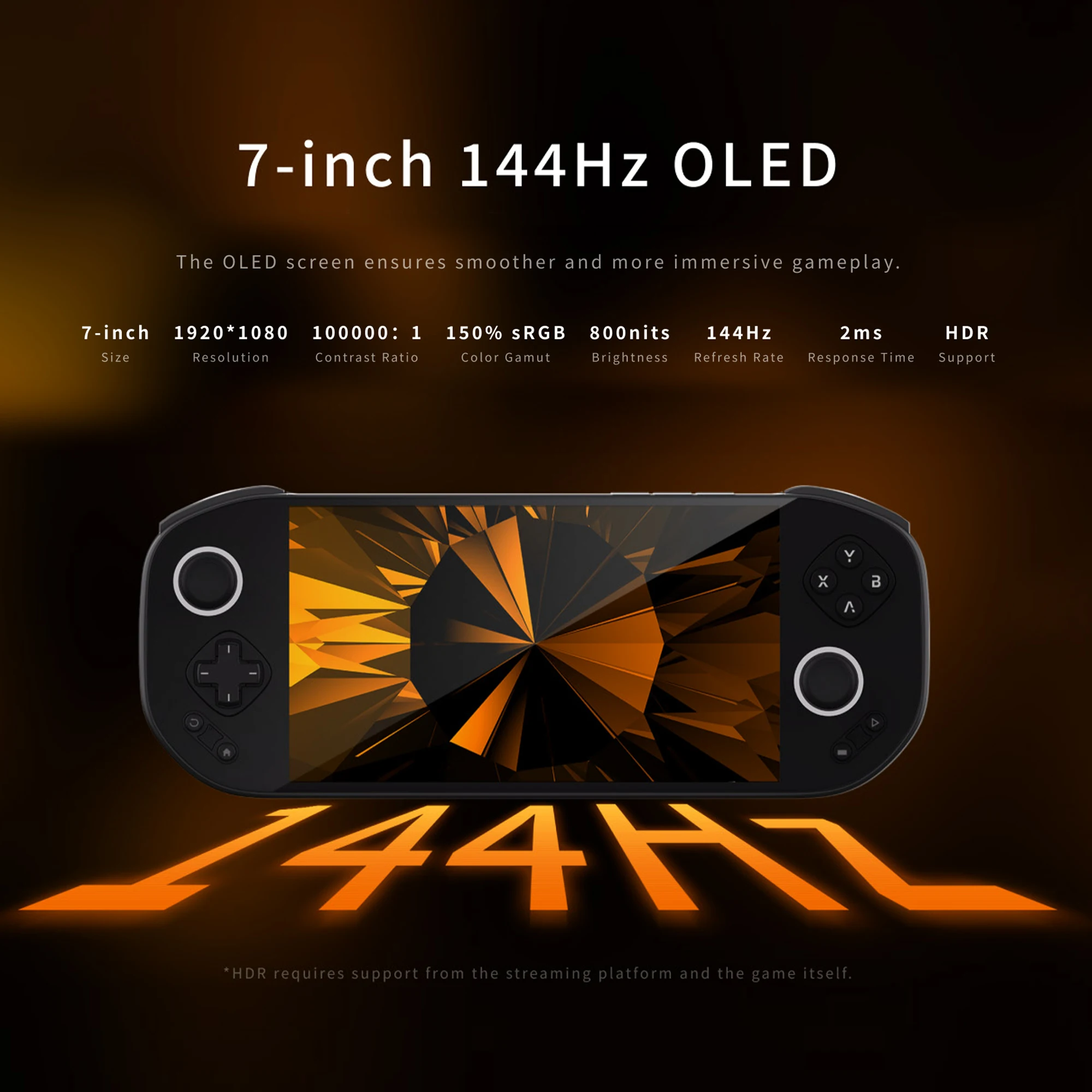 MANGMI POCKET MAX Handheld Game Console 7'' OLED 144Hz Screen Qualcomm SD865 Android13 PSP PS2 8000mAh Battery 27W Fast Charging