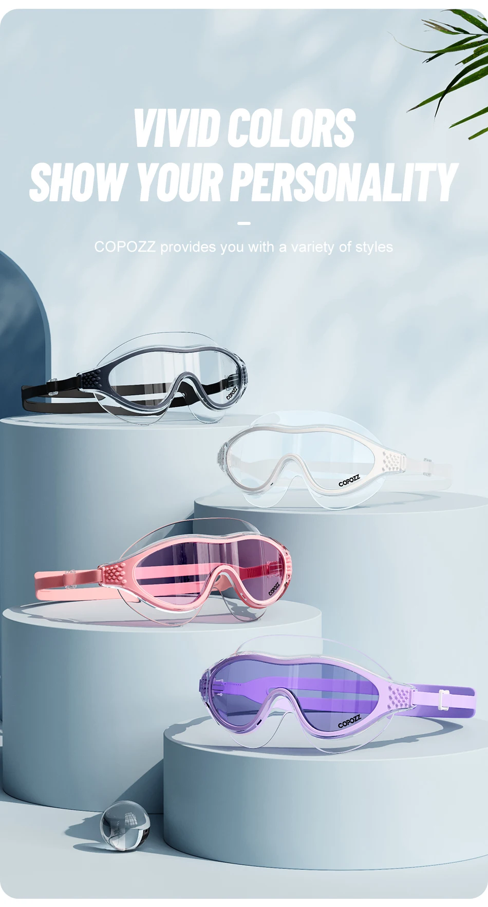 Großen Rahmen Professionelle Schwimmen Wasserdichte Food Grade Silikon Gläser Schwimmen Brillen Anti-Fog UV Erwachsene Männer Frauen Taucherbrille – Detail 7