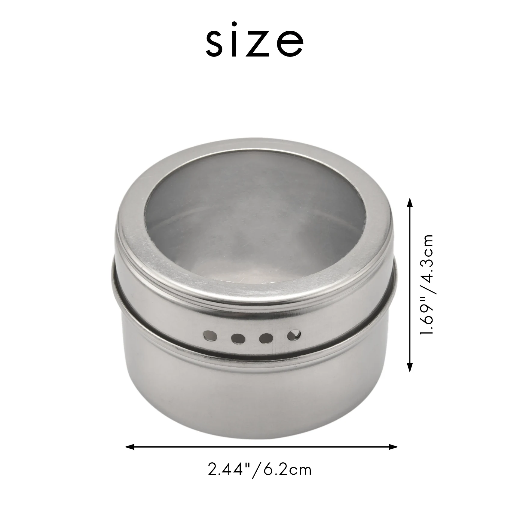 AB39-10Pcs/Set tapa transparente tarro de especias magnético de acero inoxidable salsa pimienta contenedor de almacenamiento de condimentos artículos de cocina para el hogar