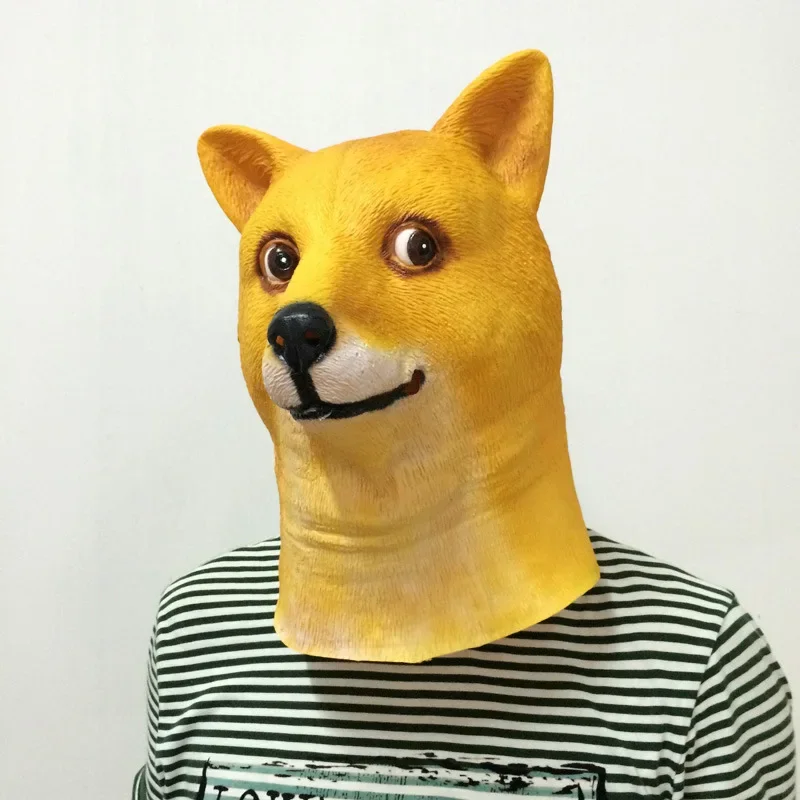 1pcs Shiba Inu Dog Animal Head Full Face Masks Halloween Party Festival Cospaly Costume Supplies Mask Dog Head Party Mask