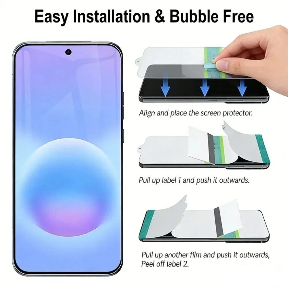 

3Pcs Ultra Clear Hydrogel Film for Samsung Galaxy A57 A56 A37 A36 A35 A33 A24 Screen Protector for Samsung A16 A17 A25 A26 A53