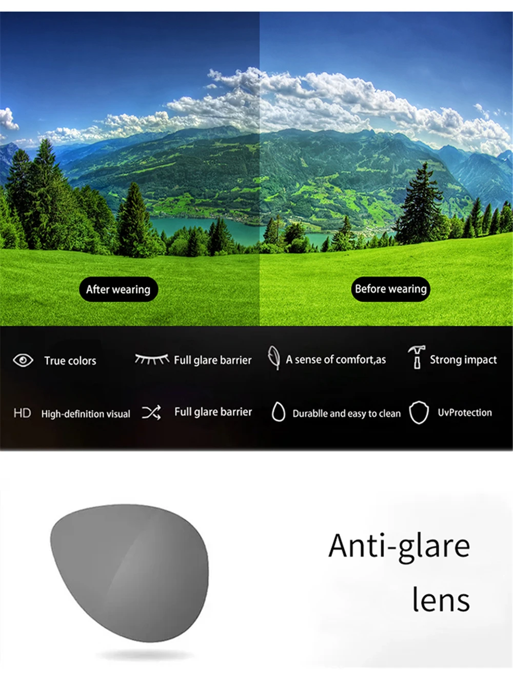 VIVIBEE Große polarisierte hochklappbare Sonnenbrille zum Aufstecken, Pilot UV400, blendfrei, Nachtsicht, Fahrbrille, Angelzubehör – Detail 9