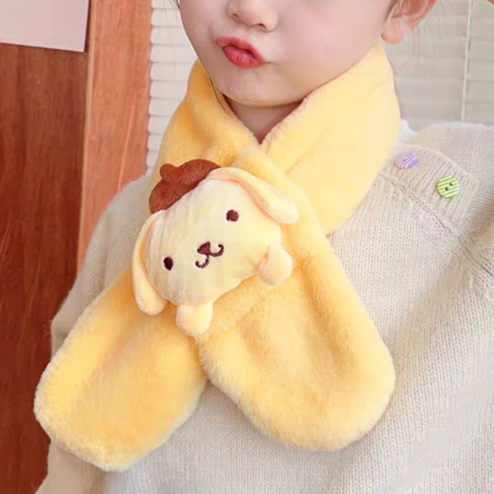سانريو ميلودي كورومي شالات قطيفة كارتون سينامورول بومبوبورين Kawaii طالب وشاح ناعم دافئ وسميك فتاة هدايا عيد الميلاد