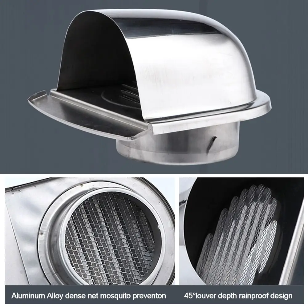 Durable Stainless Steel Exterior Wall Air Vent Anti-bird And Rat Vents Waterproof Cap 100/150mm Ducting Ventilation Grilles