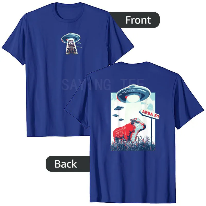 Pro Fun 2026 Tour T-Shirt Y2k UFO Alien Grafik Streetwear Kleidung Humor Lustige Kurzarm-Blusen Neuartige T-Shirts Personalisiertes Oberteil – Detail 4