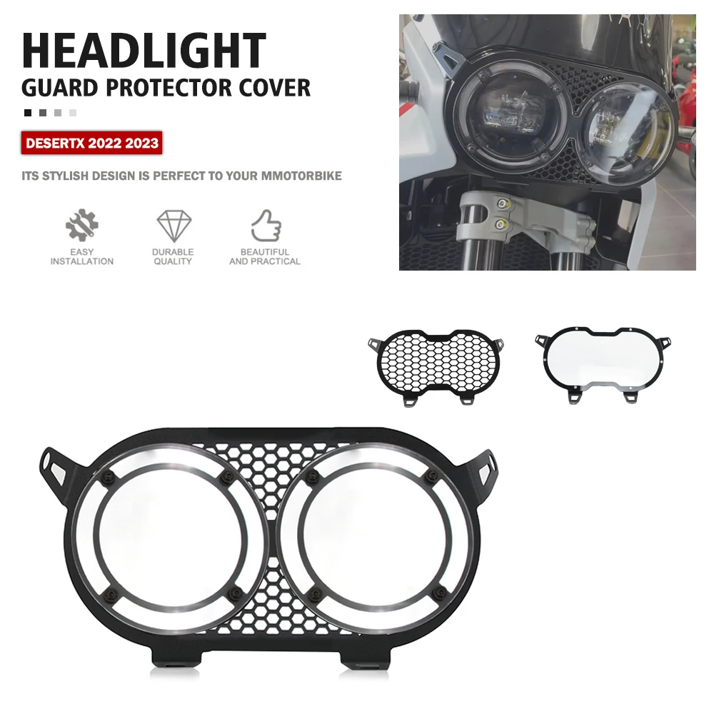 

For Ducati Desert X DesertX 2022 2023 Motorcycle Accessories Headlamp Headlight Shield Cover Grill Guard Protector