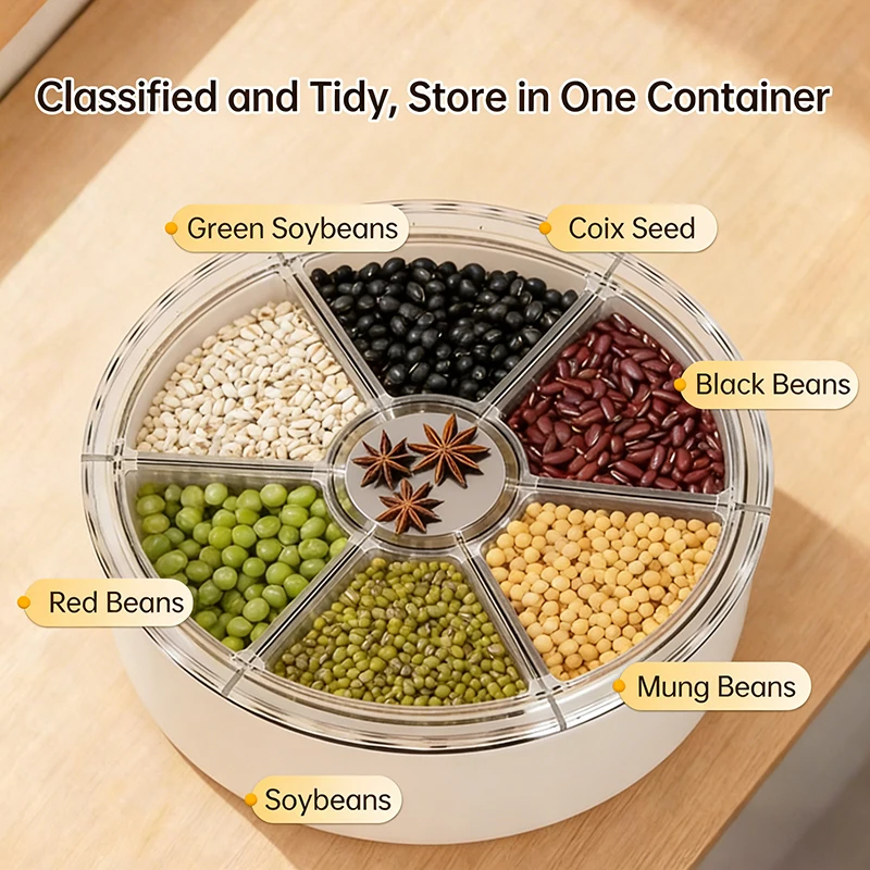 360° Rotating Grain Storage Container with Drawer