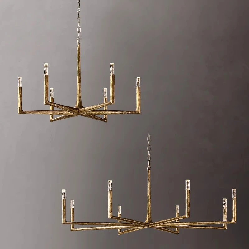 2025 New Crystal Ceiling Suspension Chandelier, All Copper Gold/Celluloid Lustre, Dimmable, For Dining Room Home interior light