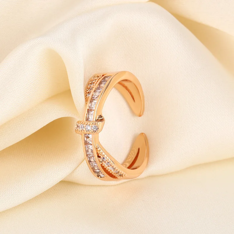 

Gold Plated Butterfly Ring Zirconia Open Adjustable Statement Mid Finger Ring Trendy Small Batch Luxury Jewelry High Quality