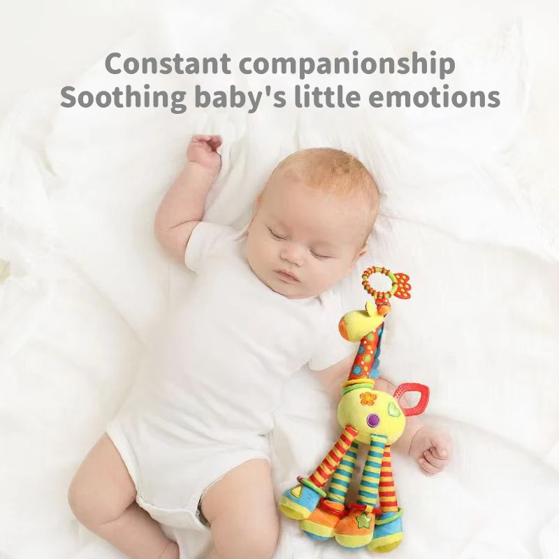 Zachte Giraffe Polsbandje Workout Speelgoed Kinderen Op een voertuig gemonteerde muziek Hanger Baby Slapen Metgezel Leuke Action Figure Speelgoed Cadeau