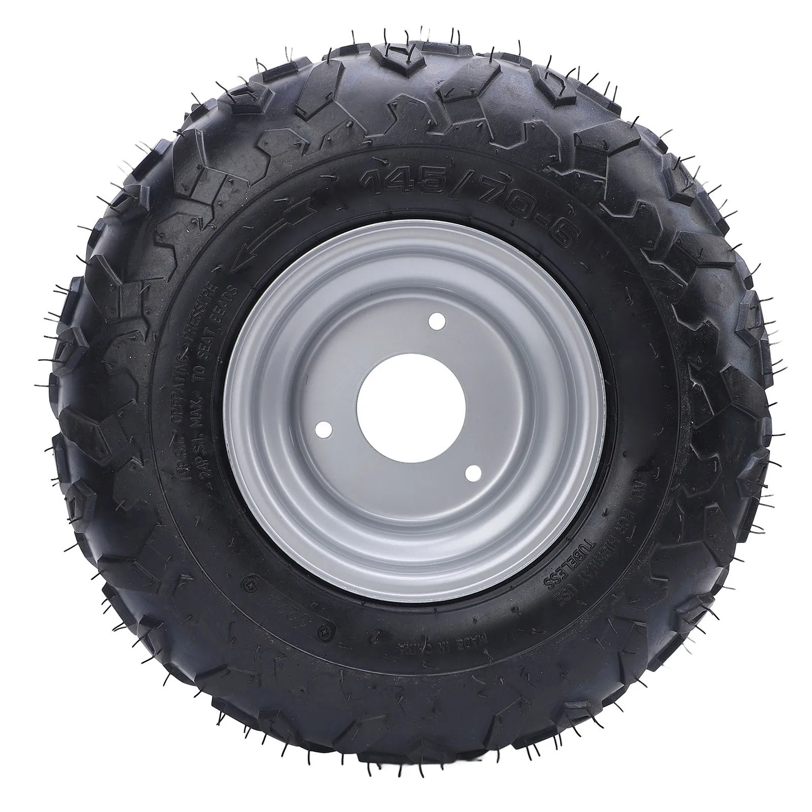 Neumático de 6 pulgadas, neumático 145/70-6 145/70-6 145x70-6, llanta de ruedas de 6 pulgadas, neumático de 3 pernos Go Kart para ATV UTV Quad todoterreno, carrito de Golf