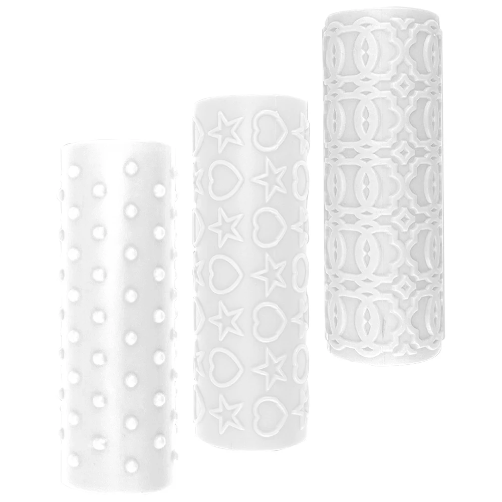 

3 Pcs Clay Embossed Rod Rollers Sturdy Safe Long Use DIY Craft Tools Jewelry Making Kits Polymer Clay Texture Sheets