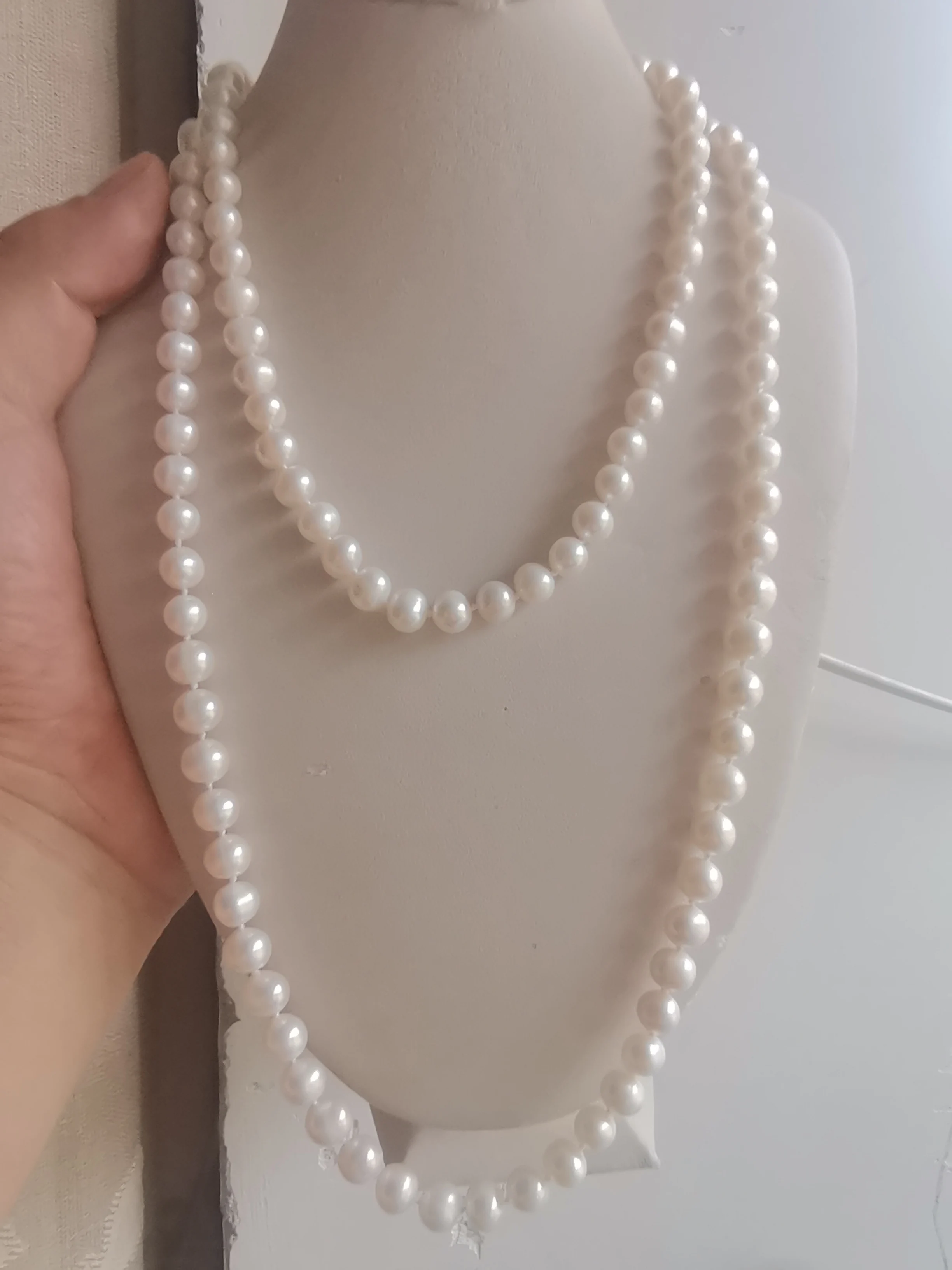 

Однорядное ожерелье AAA7-8 мм, ожерелье из натурального японского круглого жемчуга 925s * длина 70 см 90 см * 120 см * 150 см