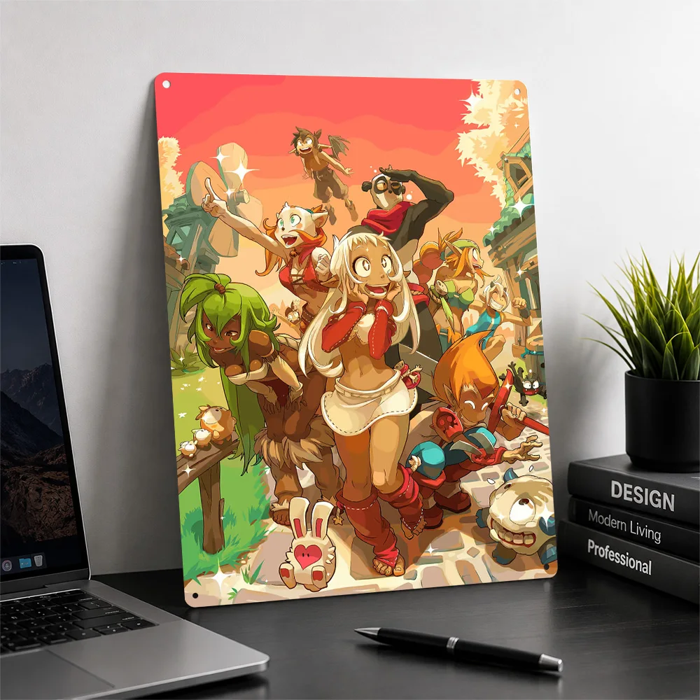 Wakfu Cartoon Characters Group Shot 3D Texture Metal Poster Customized Wall Art Tin Sign Gift for Mancave Office Decor Room Home