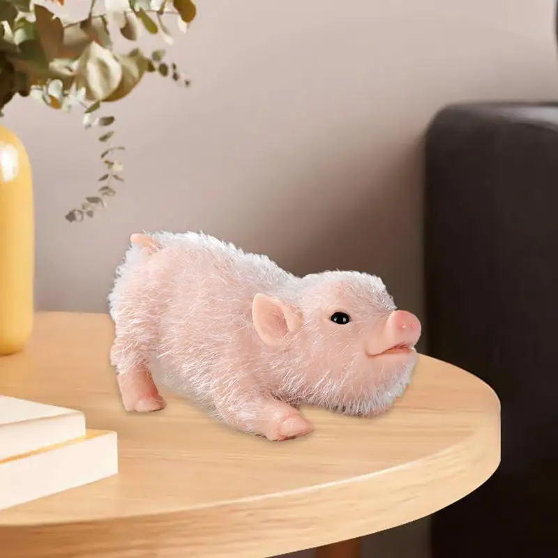 Animales de silicona, cerdos realistas, lindos cerdos, muñeca, juguete completo de ceraletas de silicona, figuritas de animales Reborn suaves, decoración de habitación en miniatura para