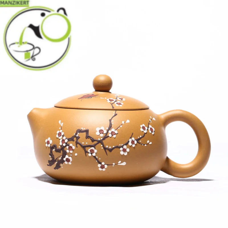 

320ml Yixing Purple Clay Xishi Teapots Raw ore Golden Section Mud Plum blossom Tea Pot Kettle Chinese Handmade Zisha Teaware