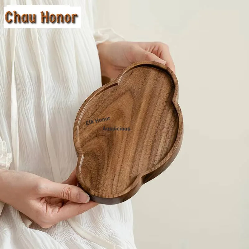 

Держатель подшипника для китайского ореха, легкий роскошный стол из цельного дерева для сухого заваривания, поднос для чая, основа для горшка, бытовая тарелка для закусок с фруктами, кафе, подарок