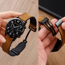 22/20 mm magnetische siliconen lederen band voor Samsung Galaxy Watch 4/5/5 6 Pro Active 2 magnetische band voor Amazfit GTR/GTS Correa