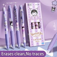 Kuromi Erasable Gel Pen 0.5mm Cute Press-type Pens Sanrio Stationery Set Kawaii Kids School Supplies for Student Back To School