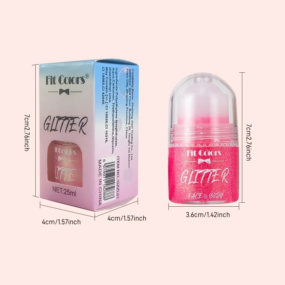 Shimmer Body Glitter Stick - Long-Lasting Non-Sticky Jelly Texture, Sparkling Finish for Face, Hair & Festival Makeup