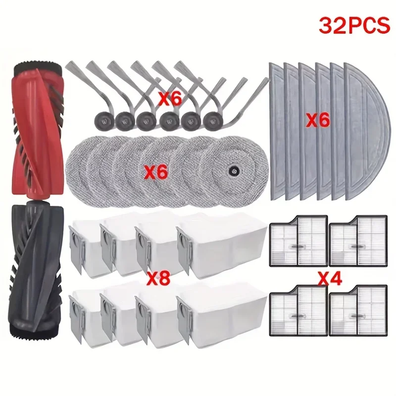 For Roborock Saros10 G30S9 Maxv Ultra Vacuum Cleaner Accessories: Main Side Brush, Filter, Mop Pad, Dust Bag