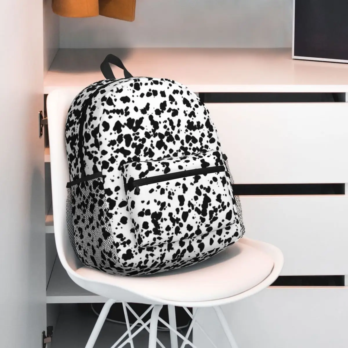Dalmatian Dog Texture Backpack Student BookBag Kids School Bag Laptop Shoulder Bags for Men Women