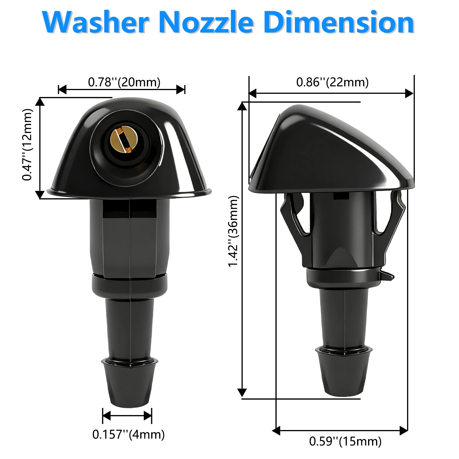 2Pcs Front Washer Nozzle Jet Spray For Honda Accord Civic 6 7 Fit Jazz CR-V Prelude Shuttle Water Front Window Hood Jet Sprayer