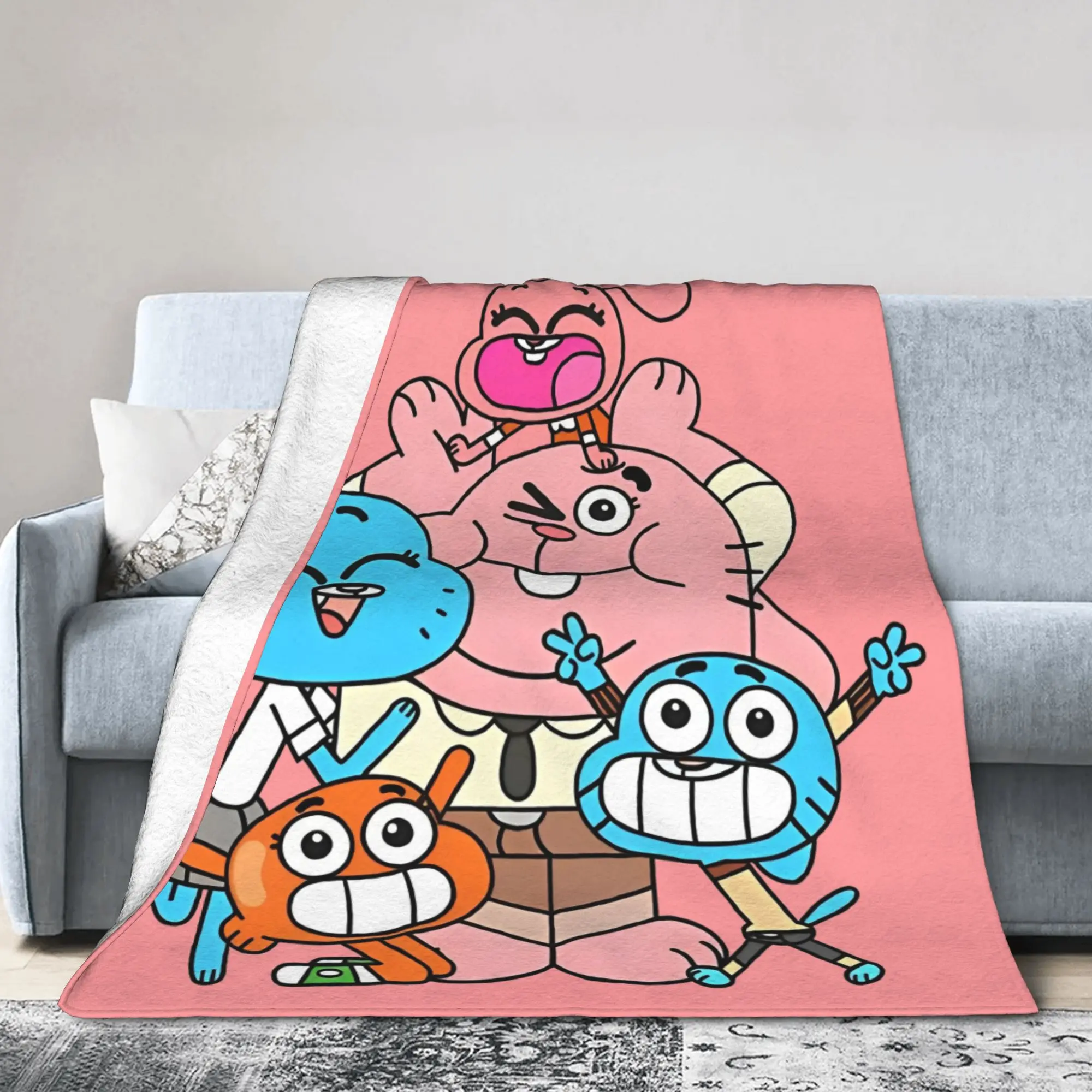 Gum Ball Video Game Plush Blanket  Funny Throw Blanket for Bed Sofa Couch 125*100cm Rug Piece