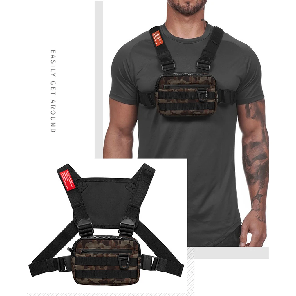 Functional And Lightweight Tactical Bag - Secure Chest Bag For Outdoor Activities Multifunctional Chest Big Bag Black