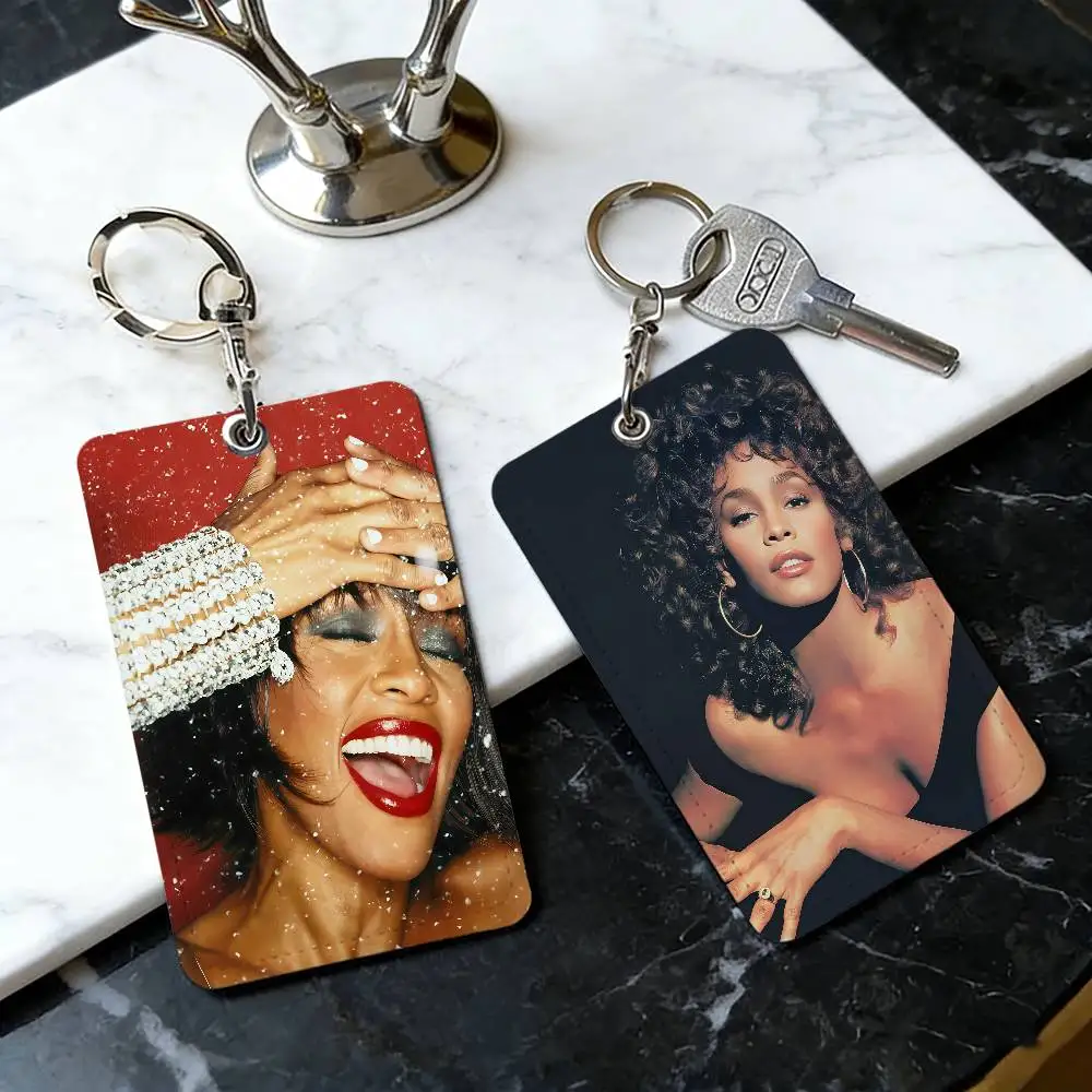 American Singer Whitney Houston Community Access Card Holder Elevator Card Sensor Drop Card Protector Keychain