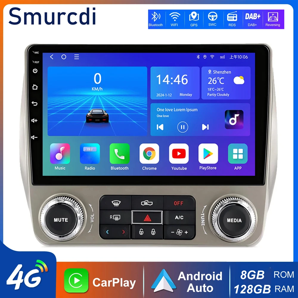 Radio para Auto Android 16 para Chevrolet Camaro 2010-2015, Reproductor Multimedia de Video, 4G+WiFi, Carplay, Sistemas Inteligentes para Auto, GPS