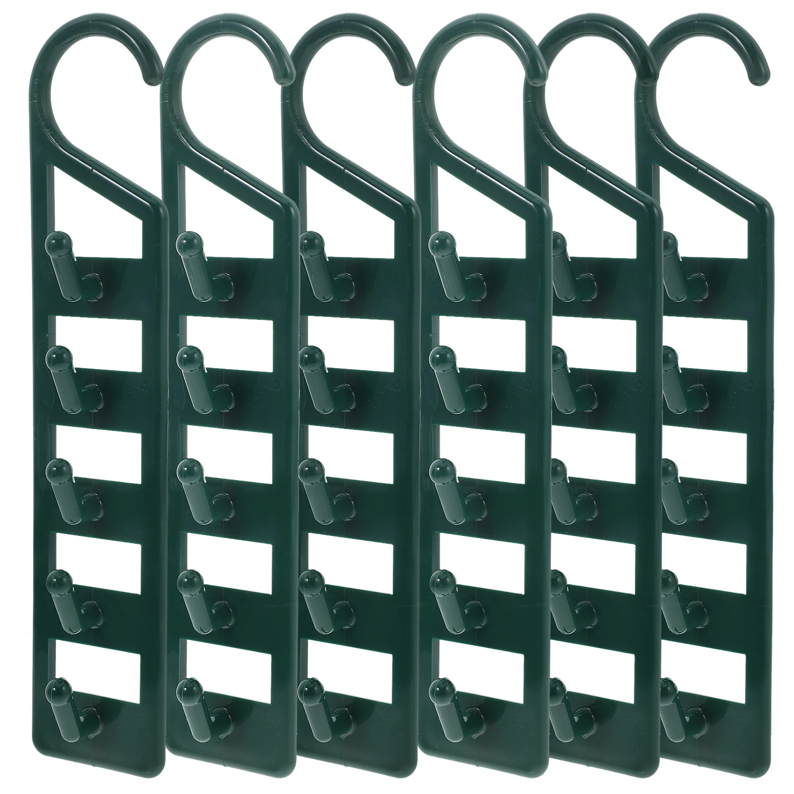 

6pcs Multifunctional Space Saving Hangers Dark Green Heavy Duty Closet Organizers for Jeans Shirts Pants Storage Student Dorm
