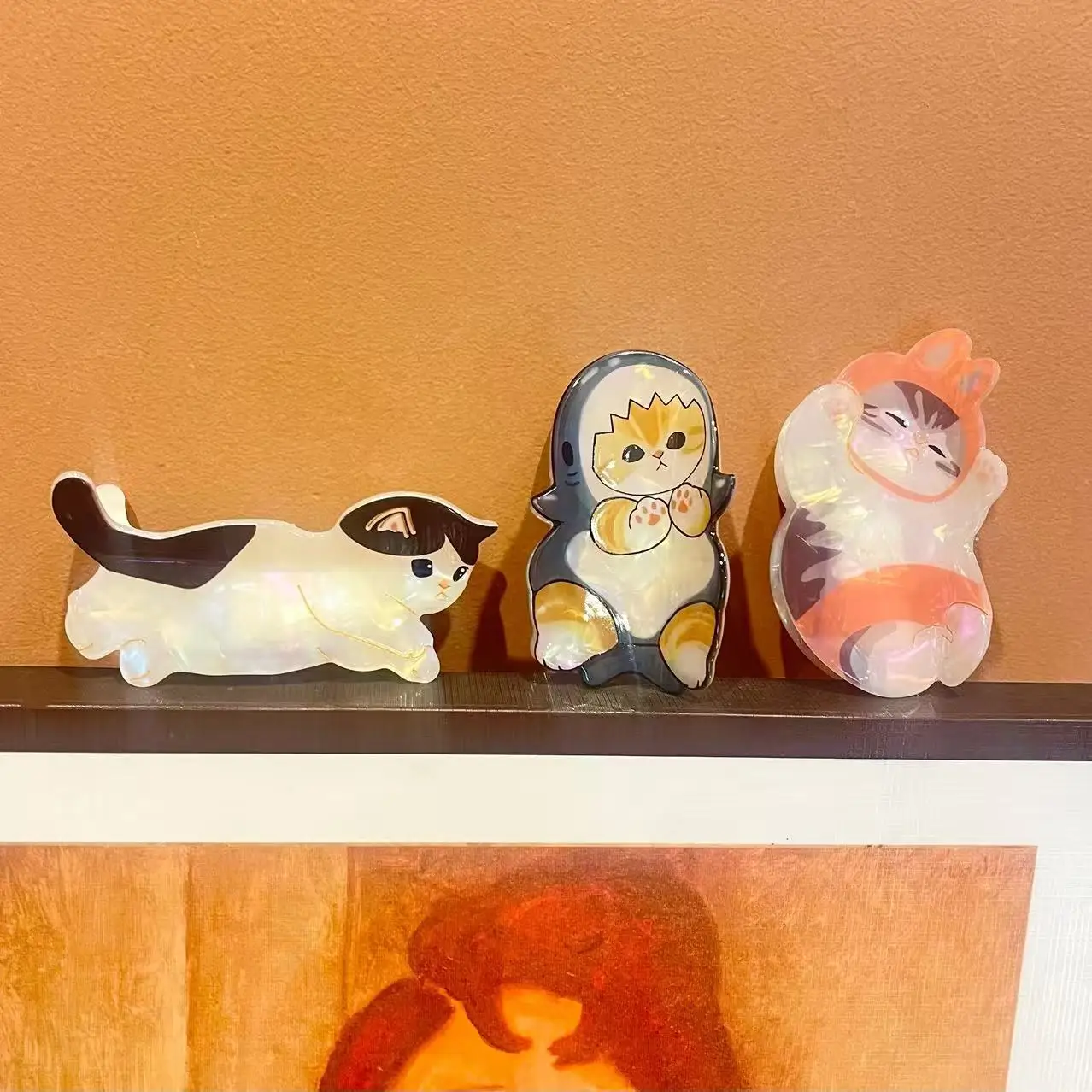 Pinces à cheveux en acétate de chat paresseux, pinces à cheveux de Style japonais, série animale, pinces à cheveux en forme de crabe pour femmes et filles, accessoires pour cheveux, nouvelle collection