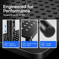 1pc/2pcs Monitor Stand, Monitor Stand Riser 3 Height Adjustable, Monitor Riser with Airflow Vents, Laptop Stand for Desk, Laptop Riser, Desk Organizer for Monitor, Laptop, PC, Printer 5