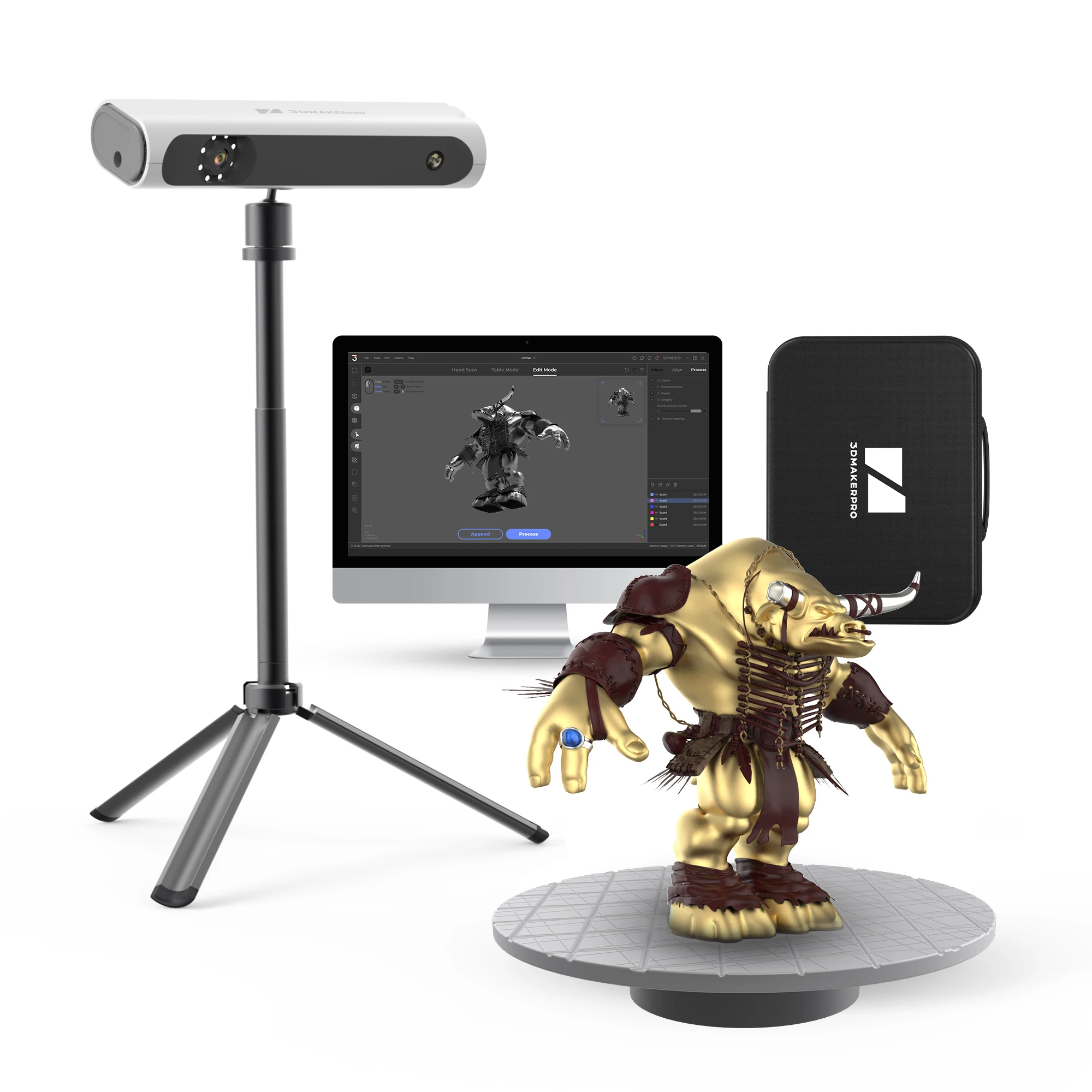 3D Lynx 3D Scanner Premium Kit multi-mode scanning up to 0.1mm precision easy scan 3d scanner