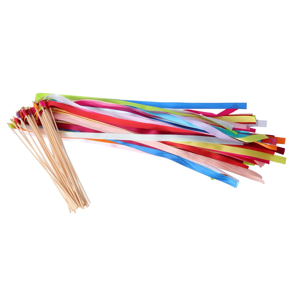 

20Pcs Fairy Sticks Ribbon Party Streamers Bells Wedding Ceremony Reception Celebration Props Ribbon Party Streamers