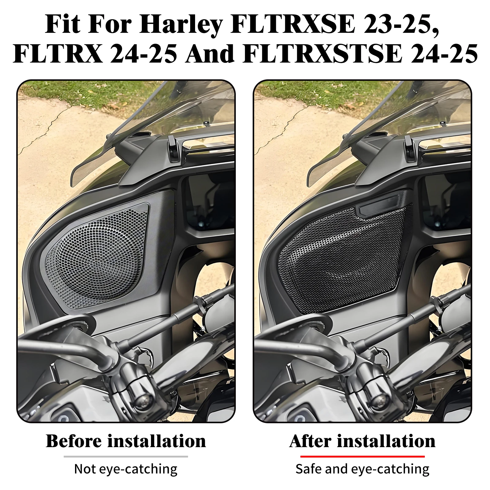 Motorcycle Speaker Grille Cover Front Fairing Horn Grille Mesh For Harley FLTRXSE 2023-2025 Road Glide ST Sound Protection Panel