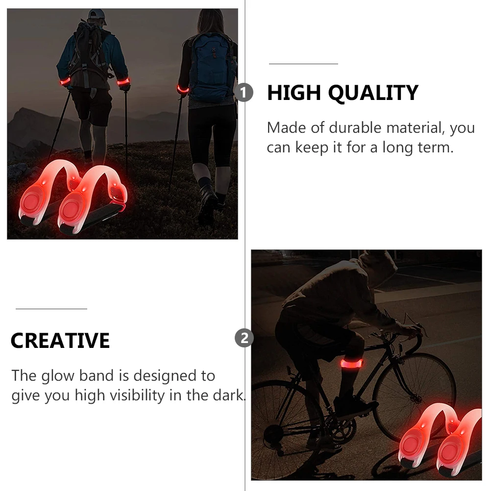 

2pcs LED Sports Armbands Luminous Wristbands for Running Cycling Jogging Glow Bands Safety Bracelets Outdoor Gadgets