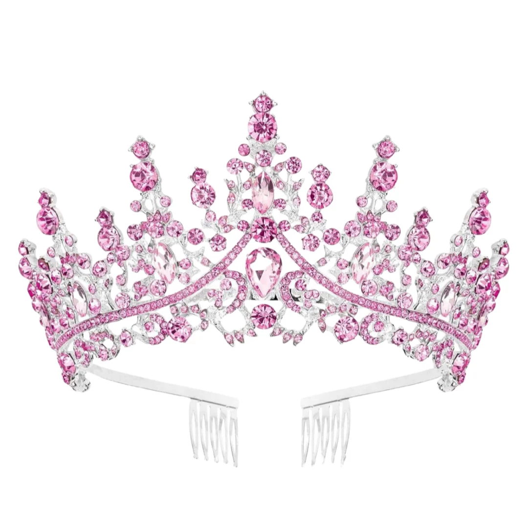 Baroque Rhinestones Birthday Crown Tiara Headbands Happy Birthday Party Decoration Bride's Wedding Headpiece Party image 6