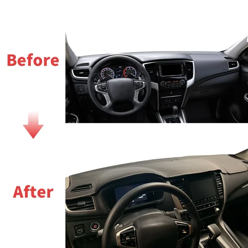 Imagen 2 del producto Ajuste Mitsubishi Triton L200 MQ MR 2015-2022 DashMat parasol coche Dashmat tablero cubierta almohadilla alfombra protectora Accesorios